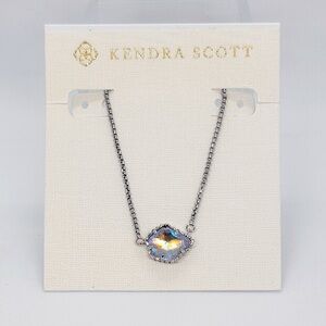 Kendra Scott Iridescent Blue Pendant Necklace